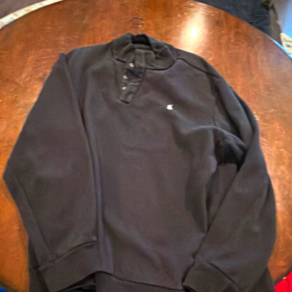 Polo Ralph Lauren Men’s Black 1/4 Zip Button Mock Neck Logo Sweatshirt XXL
